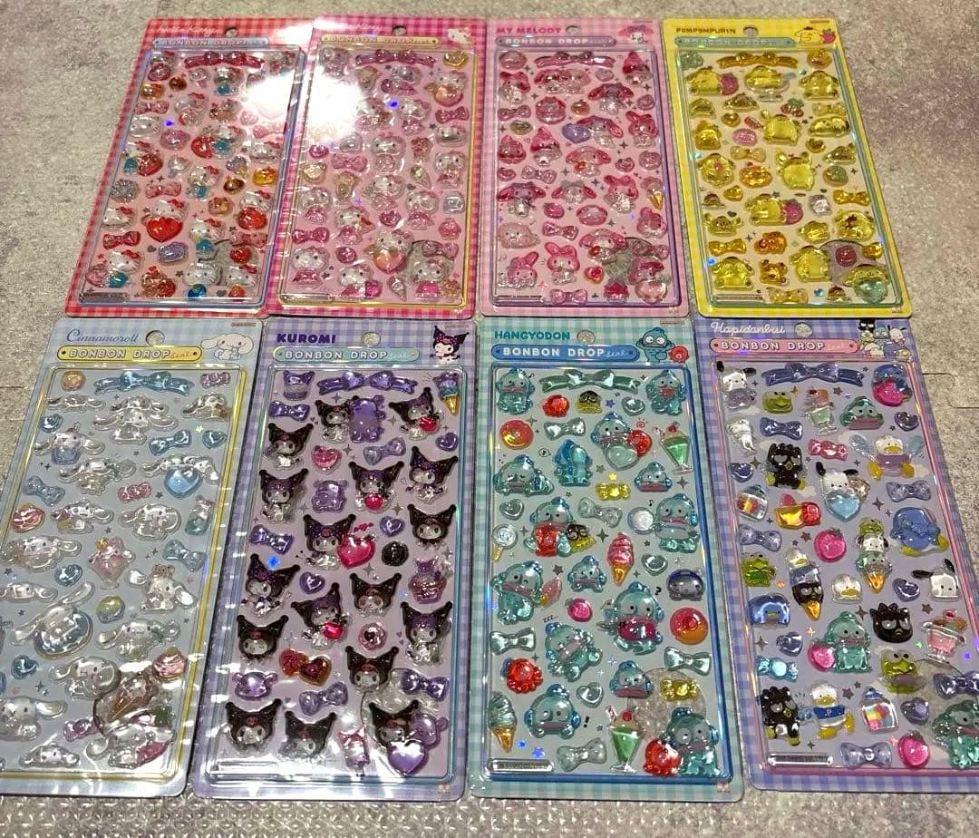 正規品　ボンボンドロップシール　サンリオ　8種類　第2弾　コンプリート