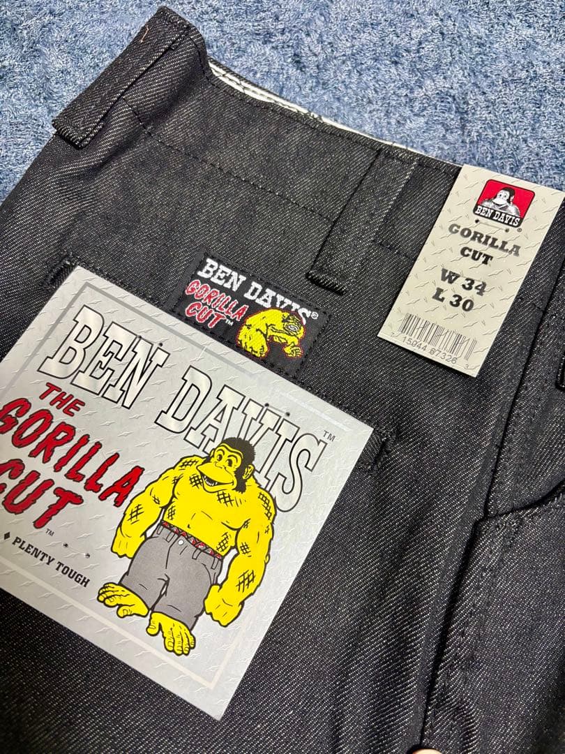 BEN DAVIS ゴリラカット ブラックデニム 新品未使用　W34