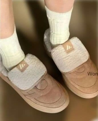 adidas★アディダス★24㎝★ボア付き★もふもふ★ブラウン★ミュール