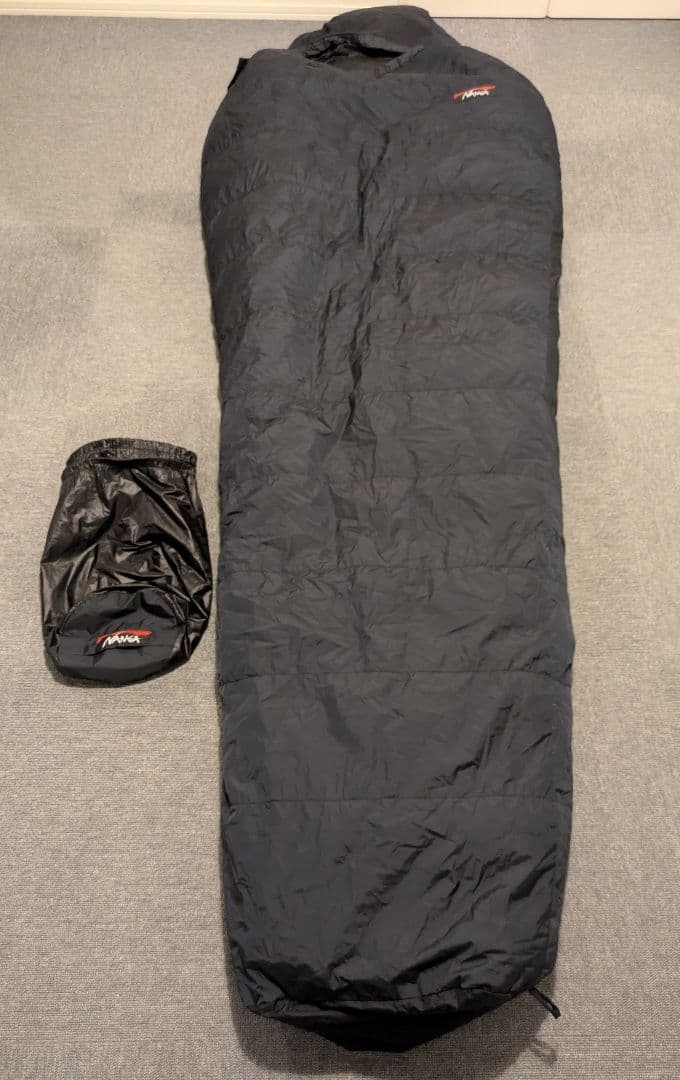 ナンガ×山渓別注　オーロラ 600DX ロング オールブラック シュラフ（中古）