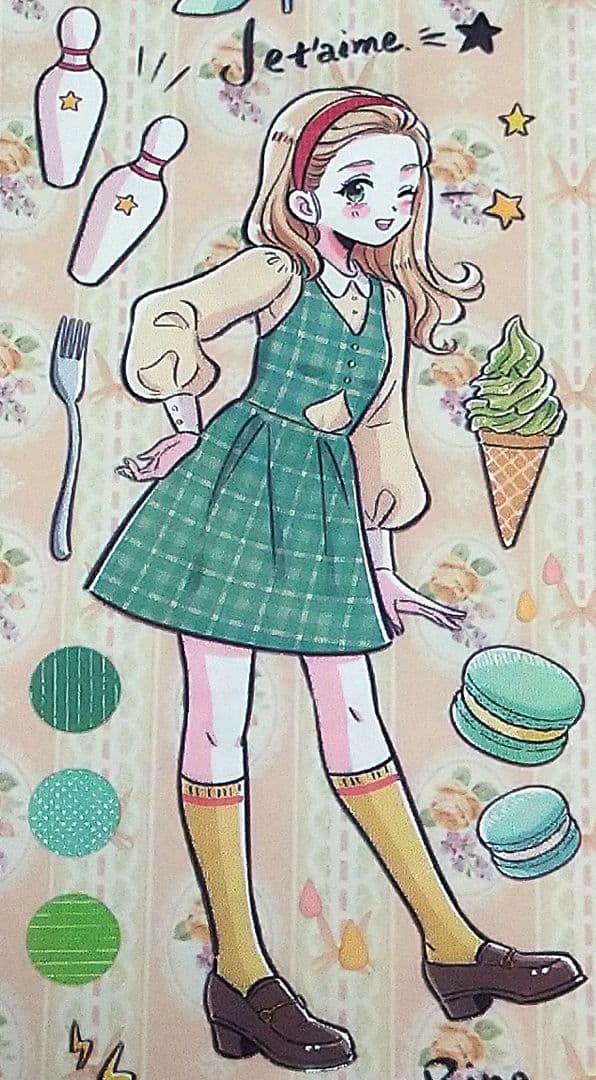 のこり２✩SALE✩J15＃春日心动(PET)茶犁切り売り海外人物マステ女の子