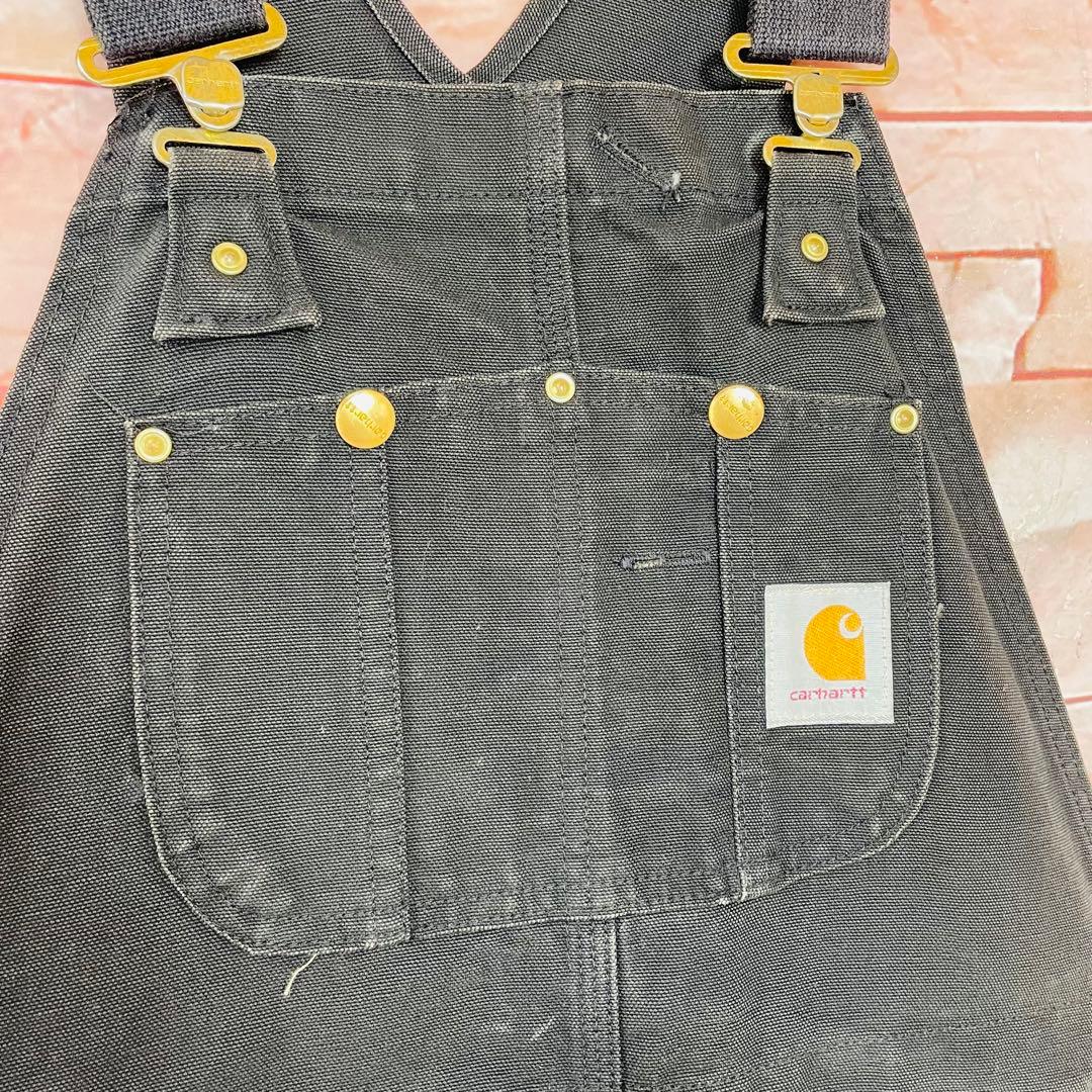 【激レア】カーハートcarhartt ダブルニーオーバーオール　80s星タグL黒