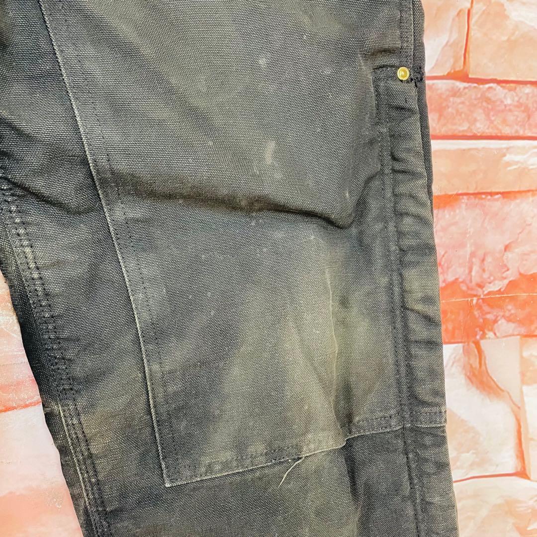 【激レア】カーハートcarhartt ダブルニーオーバーオール　80s星タグL黒