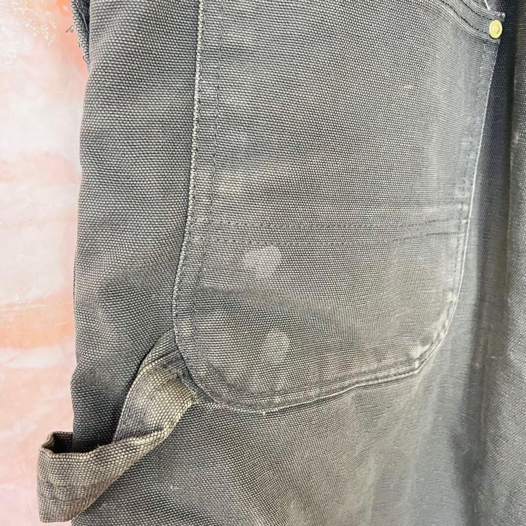 【激レア】カーハートcarhartt ダブルニーオーバーオール　80s星タグL黒