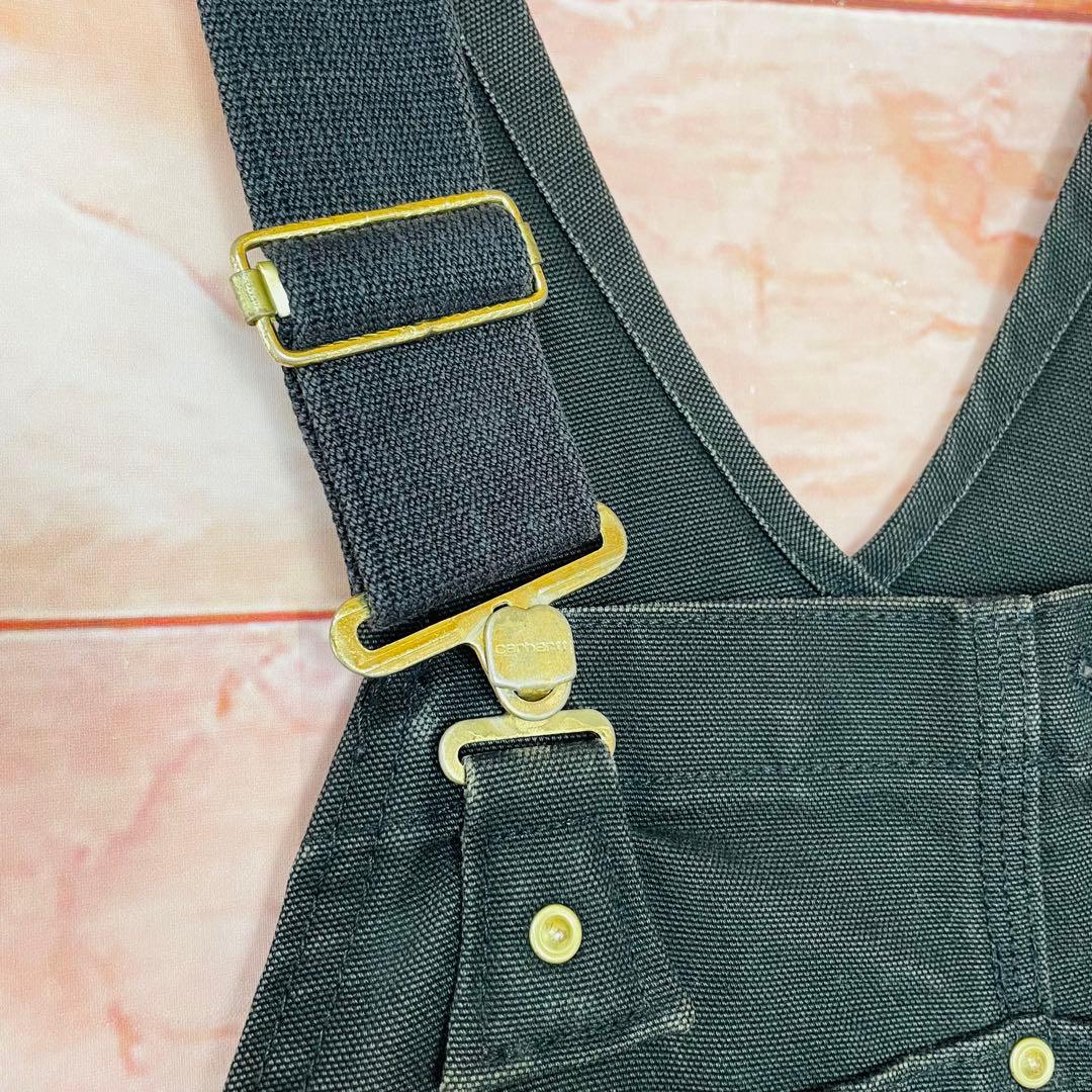 【激レア】カーハートcarhartt ダブルニーオーバーオール　80s星タグL黒
