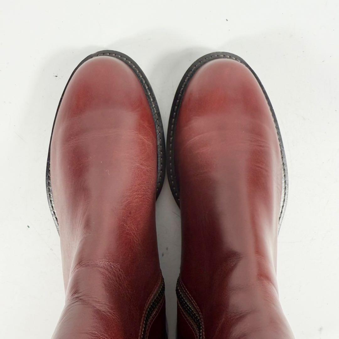 【極美品】ecco エコー　ショートブーツ（23,5）サイドジップ　本革レザー