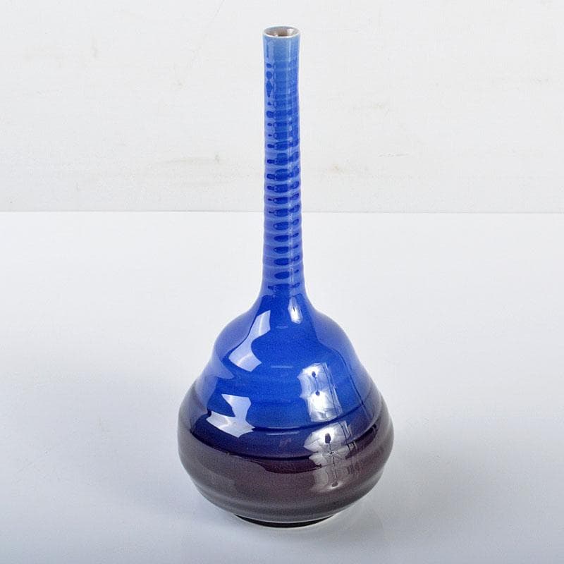 九谷焼　人間国宝　三代八十吉　徳田正彦作　彩釉　花入　D　R4244