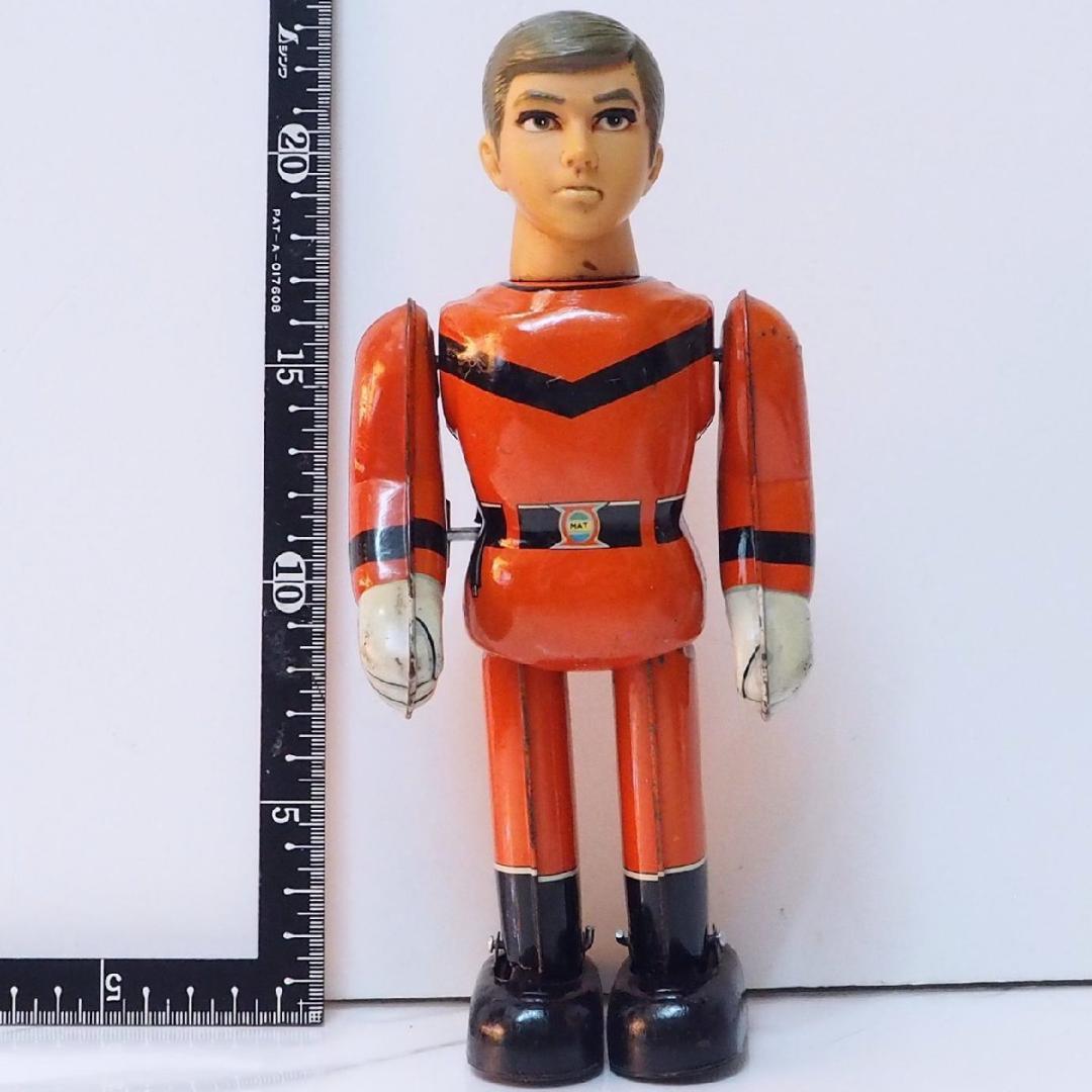 ブルマァク【MAT隊員ヘルメット欠 動作不良】ブリキ ゼンマイ歩行ロボットTIN