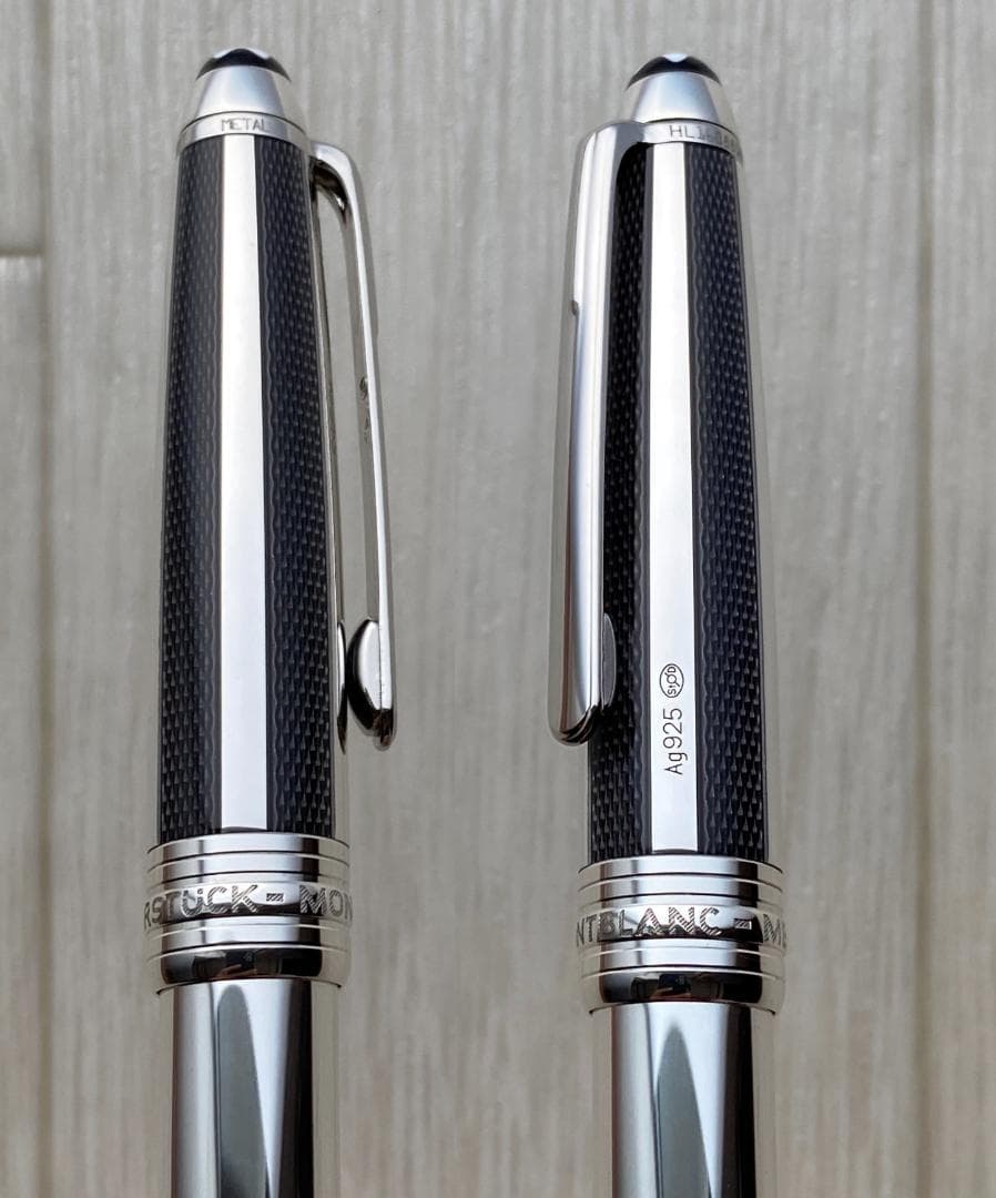 未使用に近い　モンブラン ソリティアシルバーファイバー 925 ボールペン