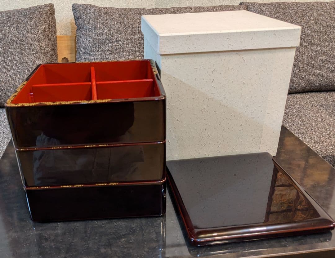 m*o様 川連漆器 重箱 3段 天然木 伝統工芸品