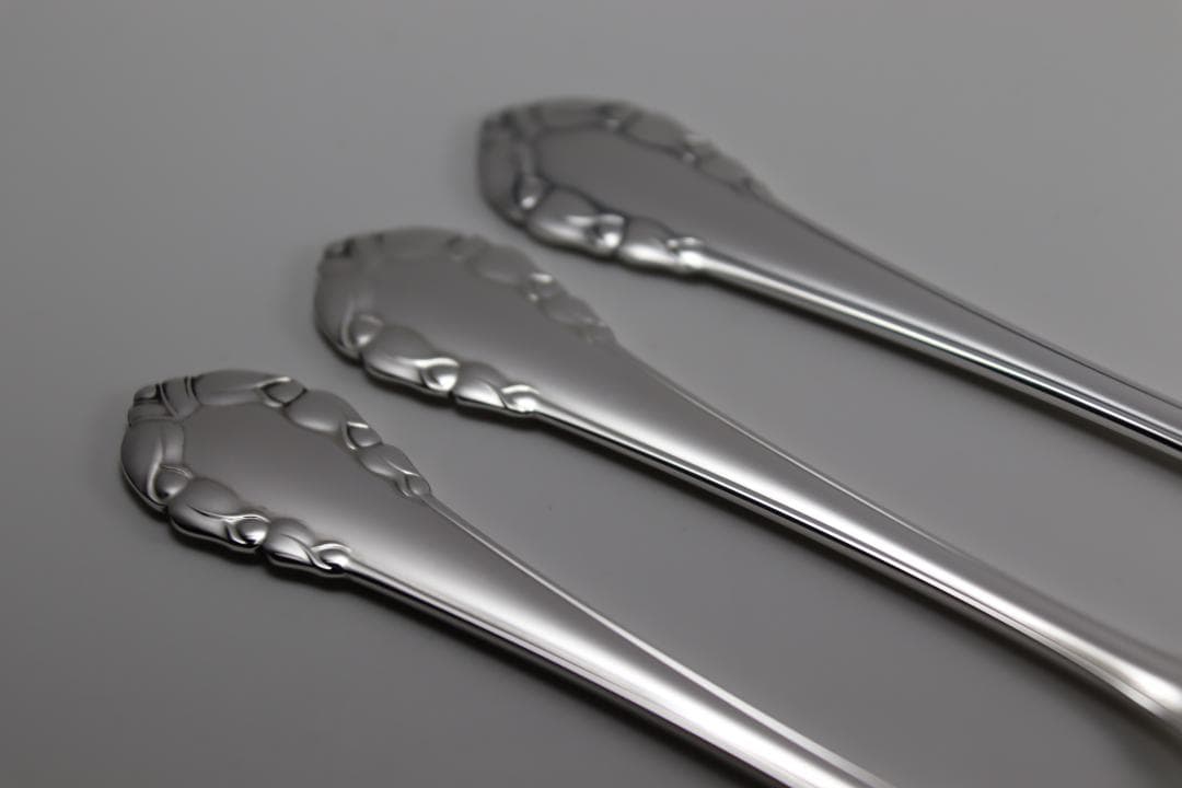 ジョージ・ジェンセン■スターリング製ケーキフォーク3本セット■純正箱・収納袋付き