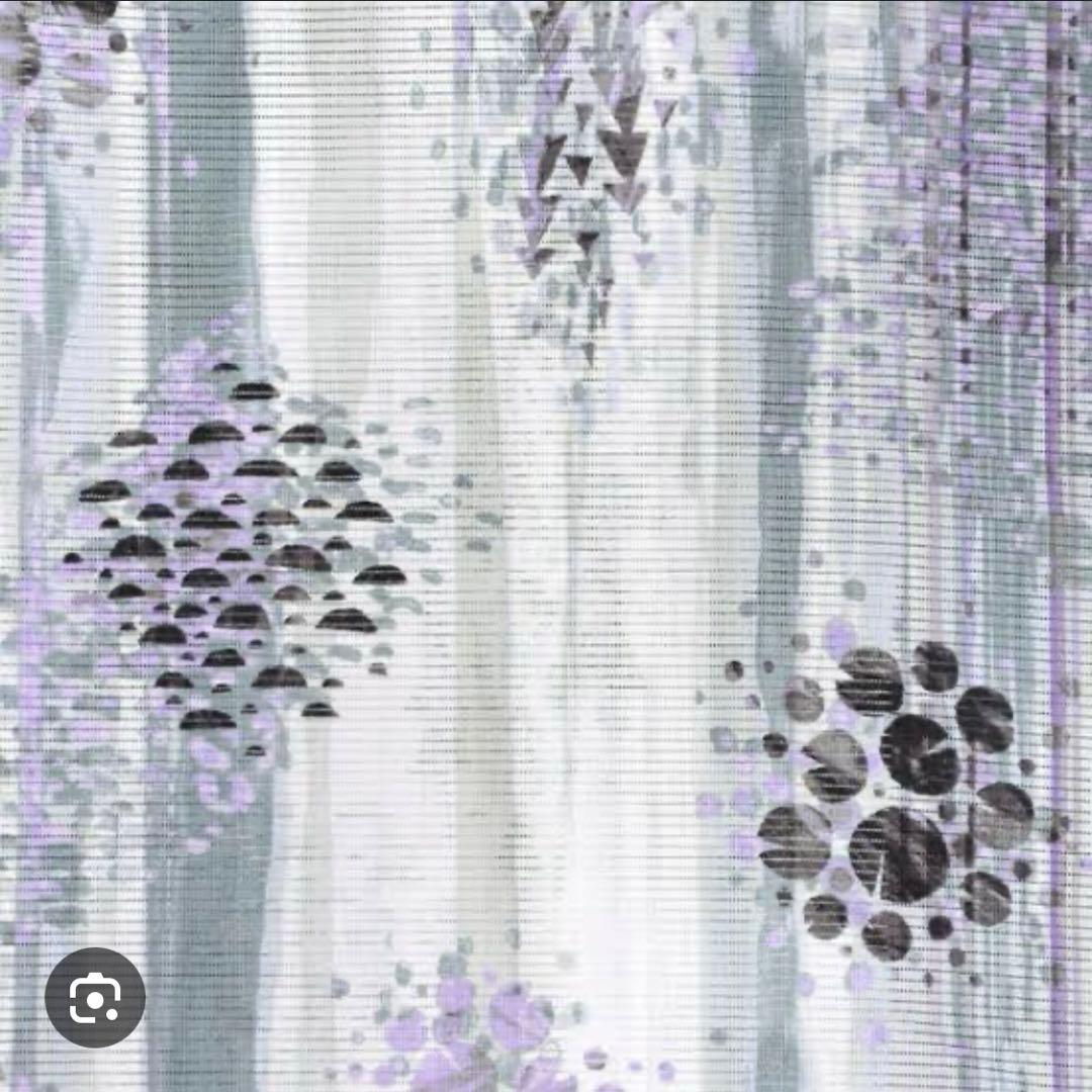 みすゞうた・みすずうた 浴衣「水辺の木」グレー×パープル 綿絽 身丈163裄68