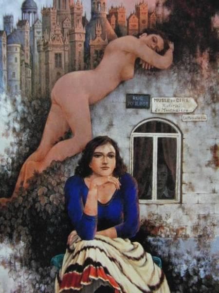 倉橋寛、「追春の残像」、希少な画集より、新品高級額・額装付