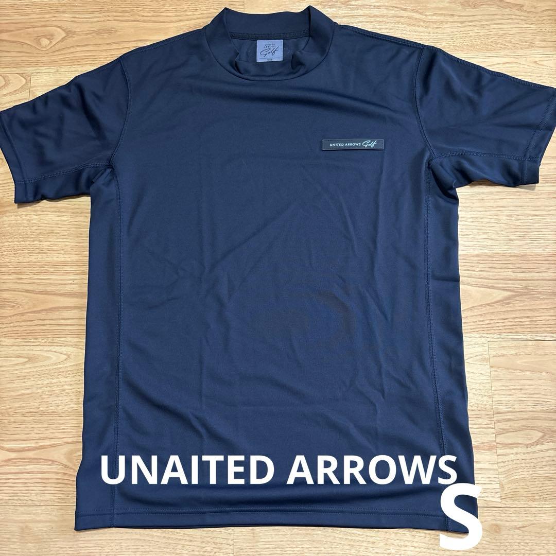 ユナイテッドアローズ　ゴルフ　モックネックメンズシャツ　Sサイズ　ネイビー