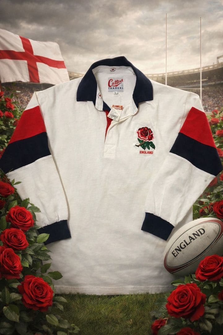 ビンテージ cotton ラグビーイングランド代表ユニフォーム Red Rose
