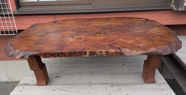 Y【ビンテージ】屋久杉？ テーブル 座卓 天然木 一枚板 ちゃぶ台 インテリア