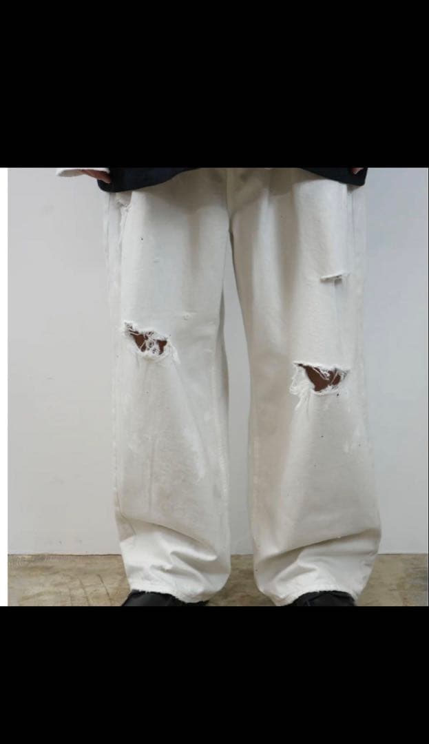 パンツ ANCELLM DAMAGE WIDE 5P DENIM PANTS