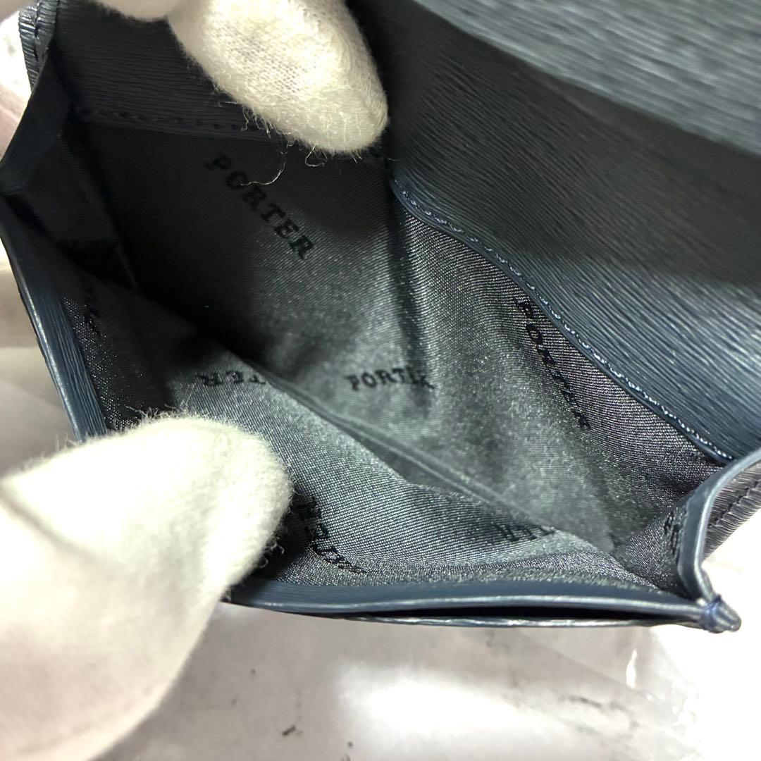 ほぼ未使用 PORTER 名刺入れ カレント カードケース 吉田カバン ネイビー