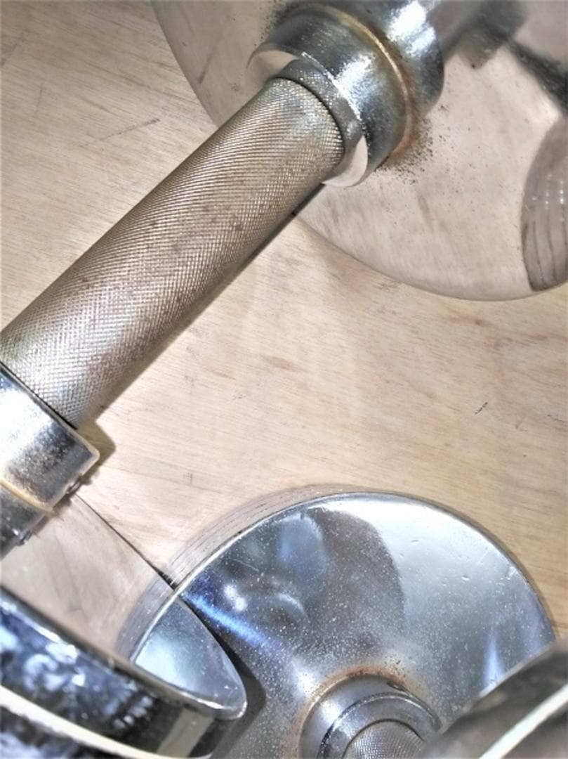 [手渡し限定]　重量固定式　クローム・ダンベル 20kg(ペア) 　中古品