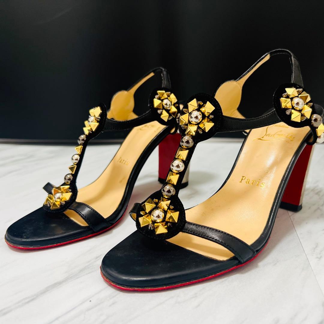 美品 Christian Louboutin ミュール サンダル ヒール 24