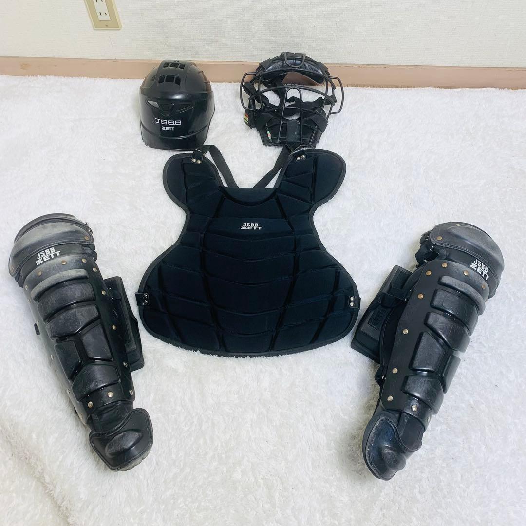 ZETT JSBB 軟式用成人 キャッチャー 防具 ニークッション レガース