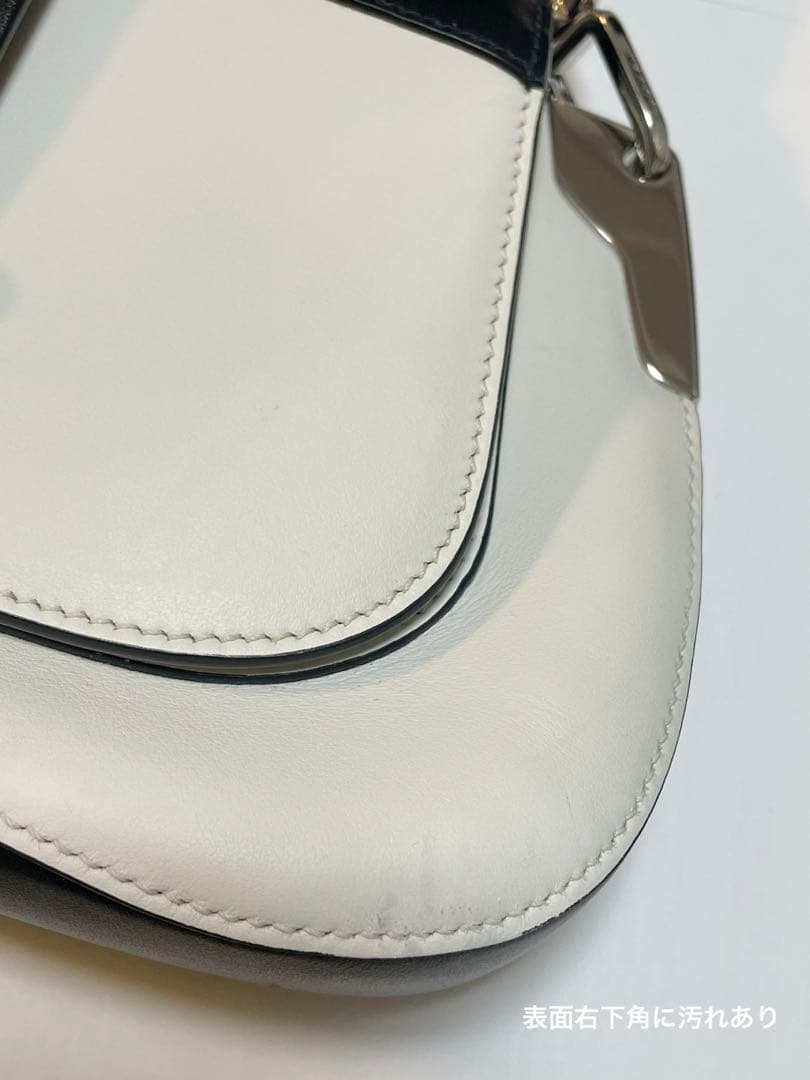 【希少】PRADA プラダ レザーバッグ ホワイト ブラック バイカラー