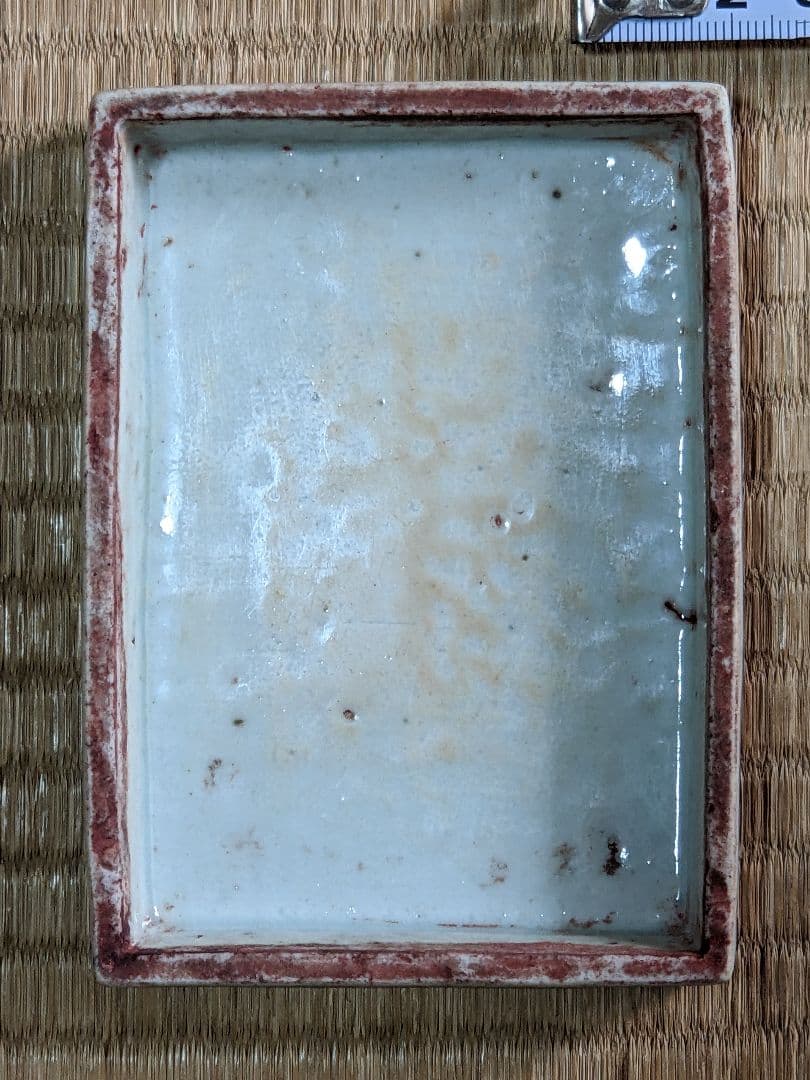 ♦中国古陶磁 青花 長方形印盒 盒子 染付 印泥入 古玩 古美術品 骨董品