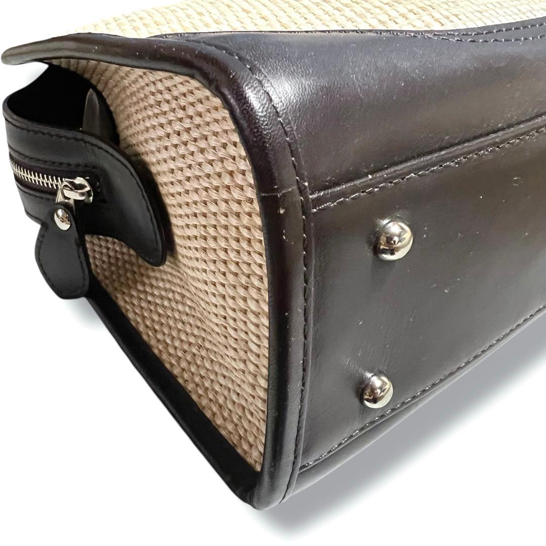 希少！❤️未使用品❤️BURBERRY バーバリー ハンドバッグ レザー ストロー