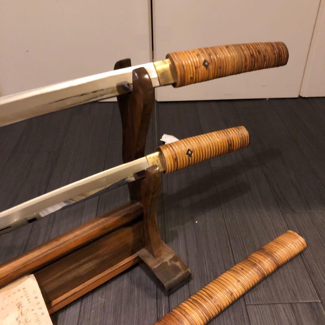 高級美術居合刀剣　籐巻造り　高級居合刀　大小セット　刀剣証明書付き　模造刀　名刀