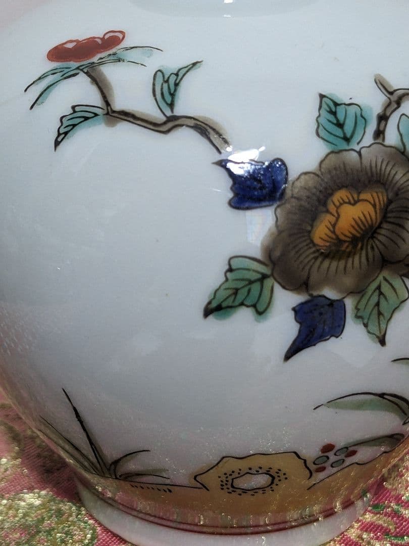 ♦11代酒井田柿右衛門 岩牡丹文様壺小壺 明治時代〜大正時代 古美術骨董品