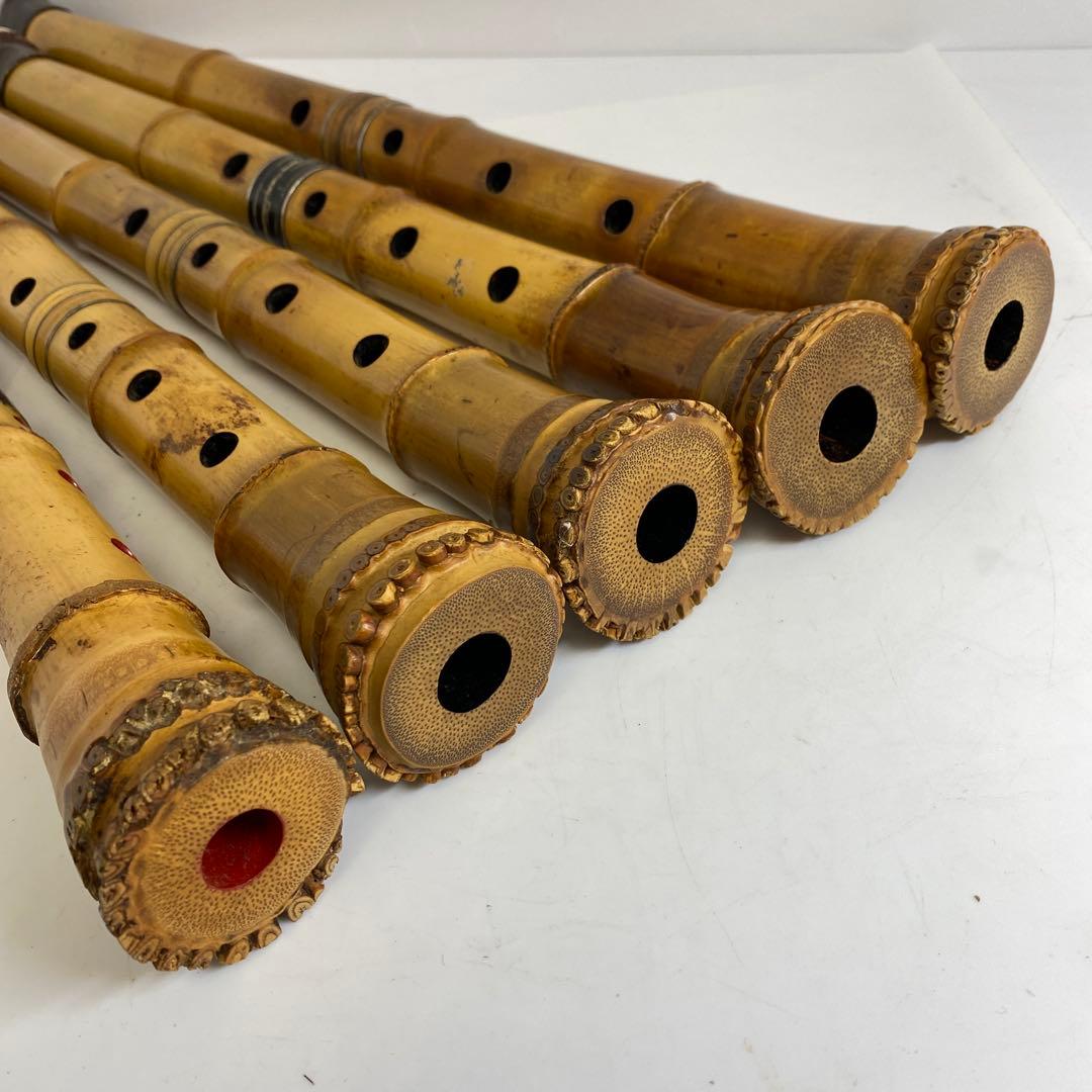 昌香在銘　銀三線竹製尺八　10本入　ハードケース付　トカチ東な8-0111☆2F