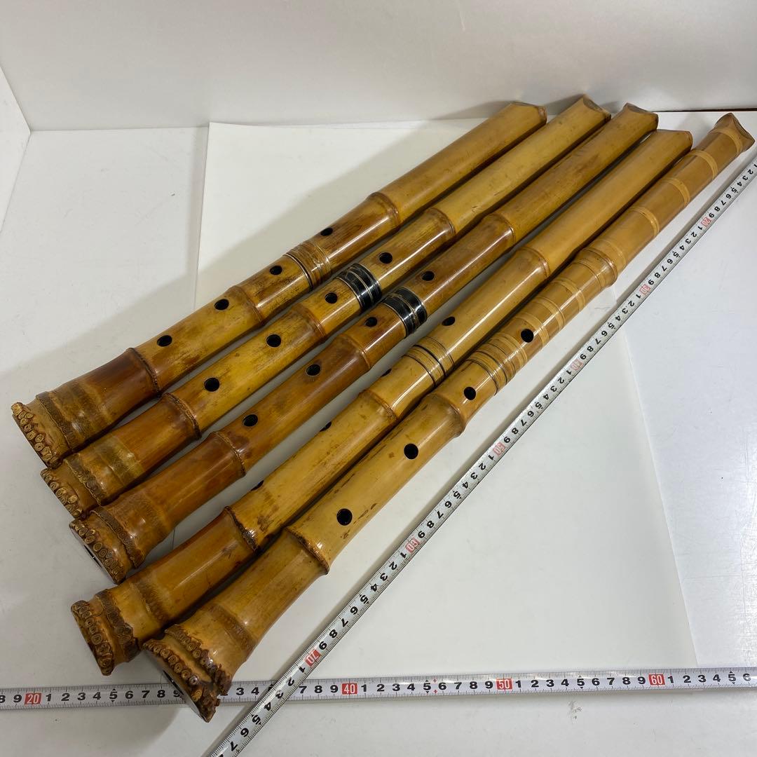 昌香在銘　銀三線竹製尺八　10本入　ハードケース付　トカチ東な8-0111☆2F