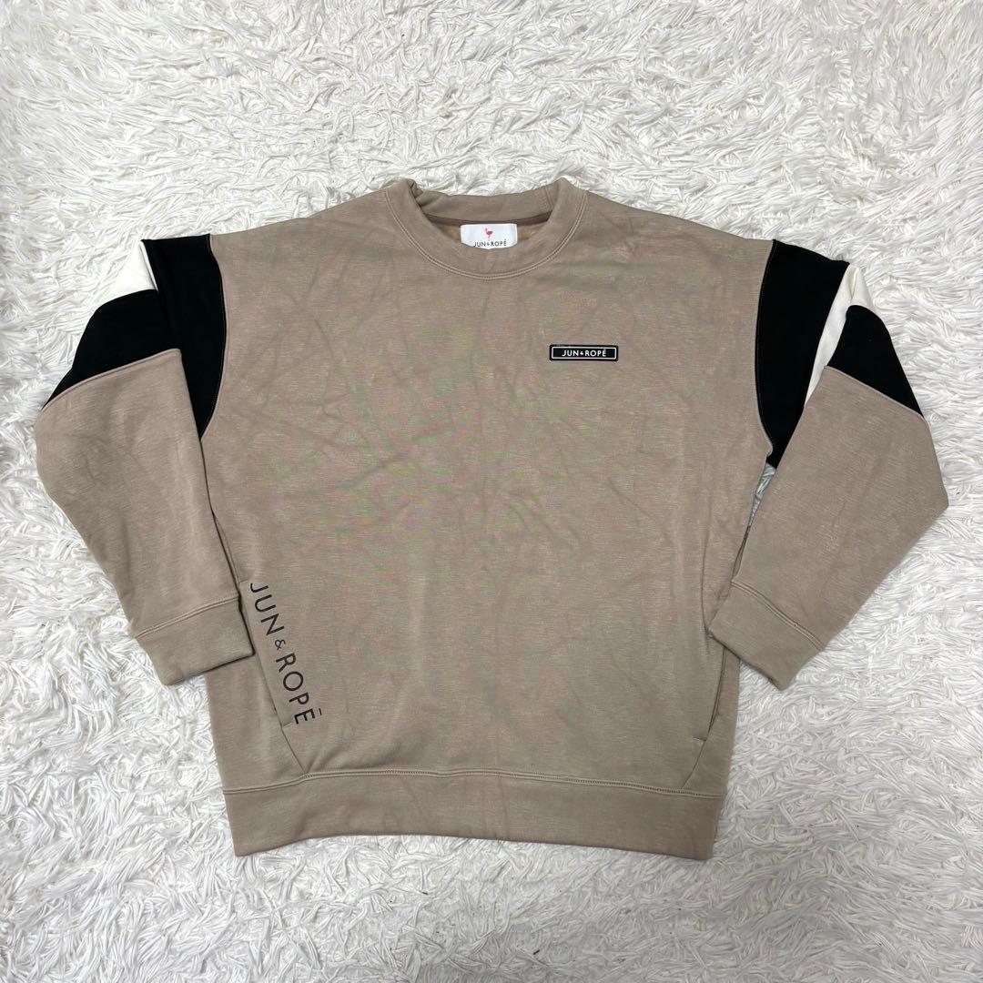 JUN&ROPE スウェット 裏起毛 クルーネック ゴルフウェア ベージュ
