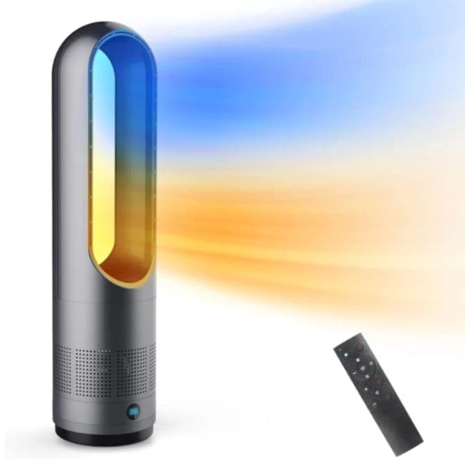 羽無し扇風機　羽無しタワーファン　ホット＆クール羽無し　冷風扇　扇風機　冷暖兼用