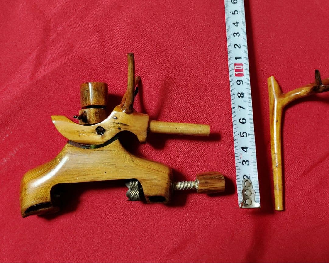 ヘラブナ釣り★小型杜松弓型万力・竿枕・短竿オススメ！234一点物です