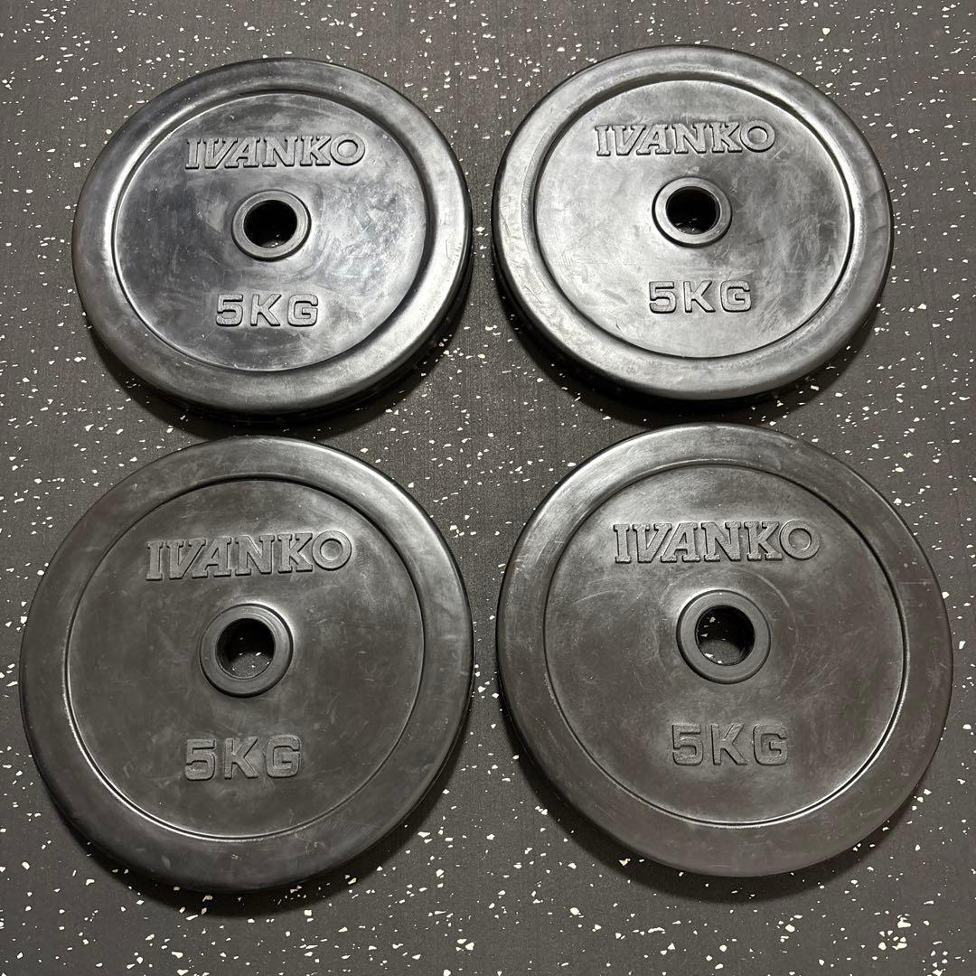 IVANKO ラバーダンベルプレート 5kg 4枚セット Φ28mm ③
