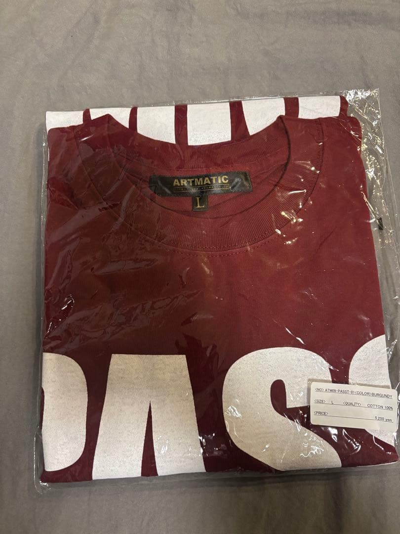 PASS THE MIC Tシャツ Lサイズ バーガンディ