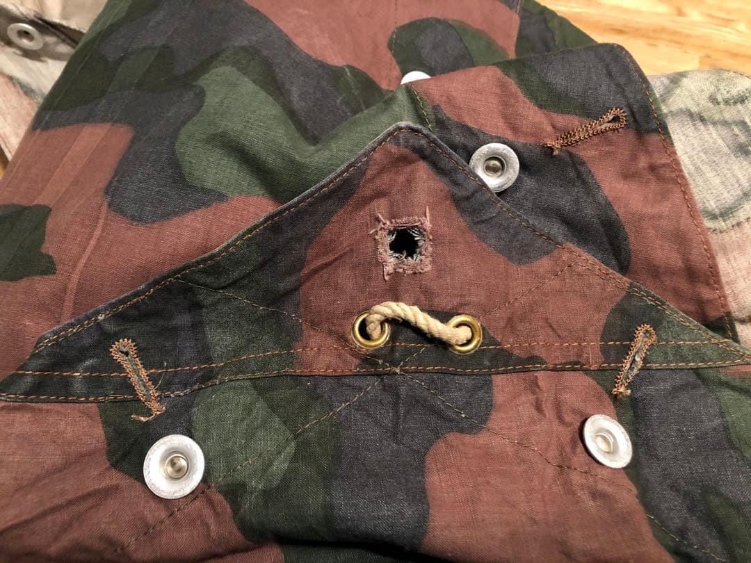 【軍幕屋】Ｂ級品3枚+デッドストック1枚★ノルウェー軍カモⅡテント★ポール8本付