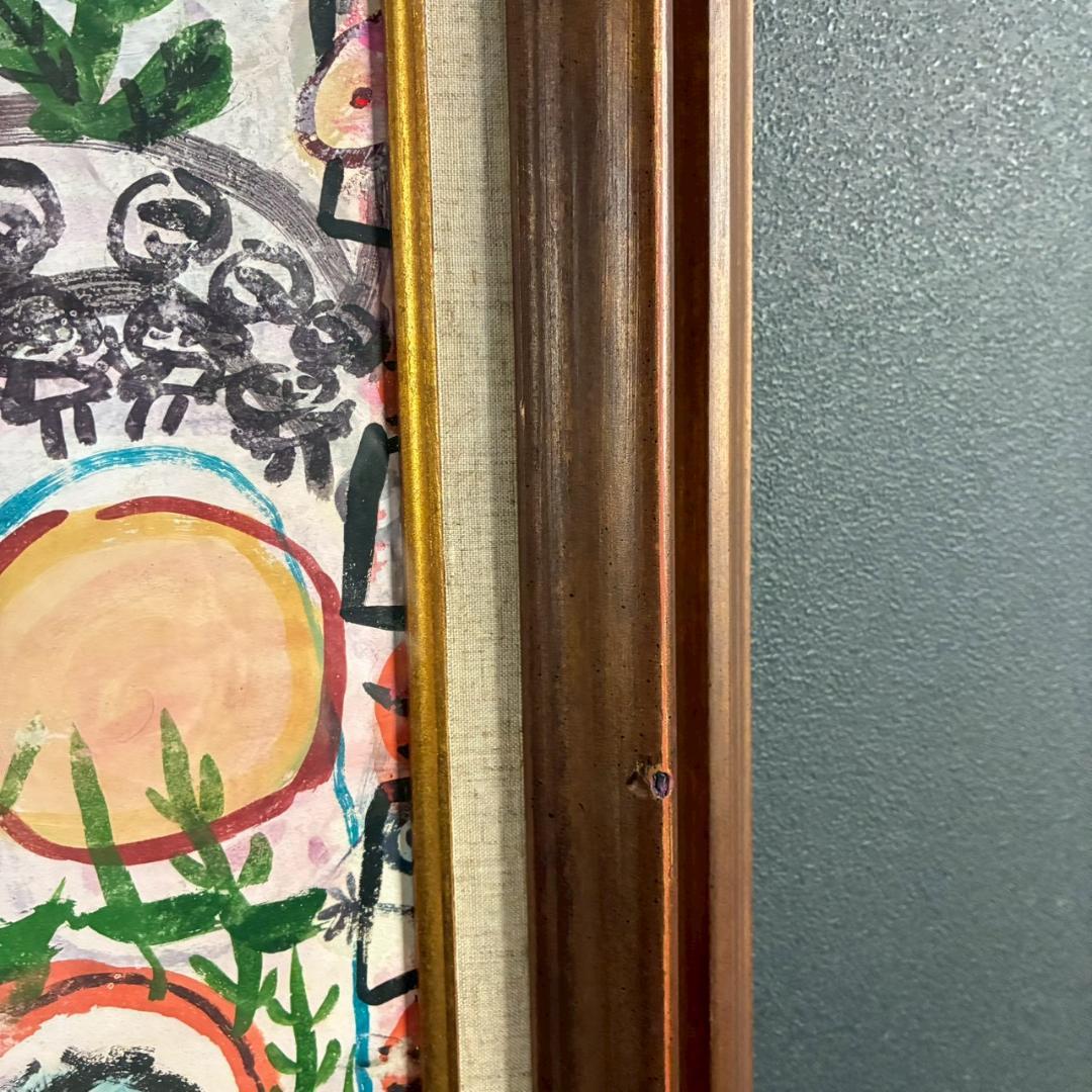 武内ヒロクニ「曼荼羅」水彩画 画廊シール有 額縁入り 現代美術 仏画