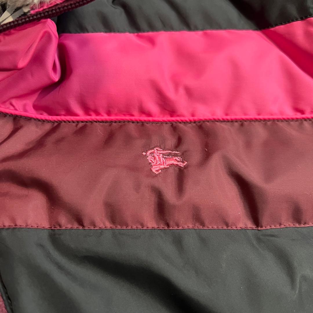 ア*】様 バーバリーブラックレーベル ダウンジャケット ノバチェック ラビットフ