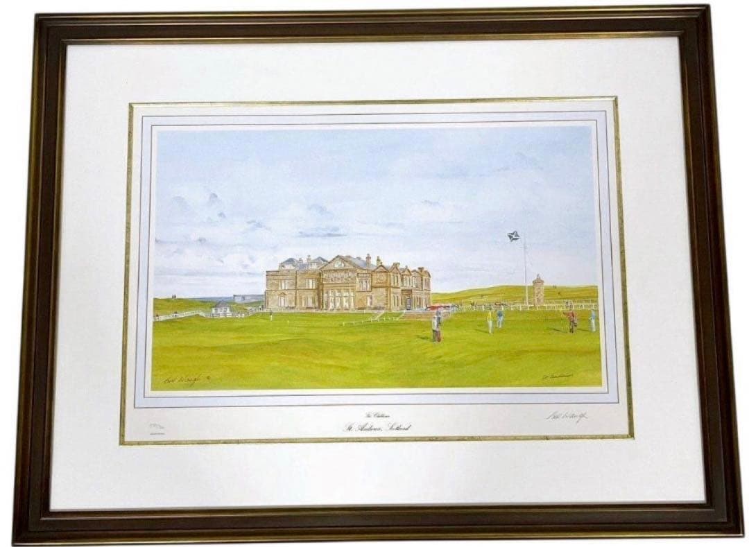 全英オープン他有名ゴルフコース リトグラフ全7枚セット Bill Waugh制作