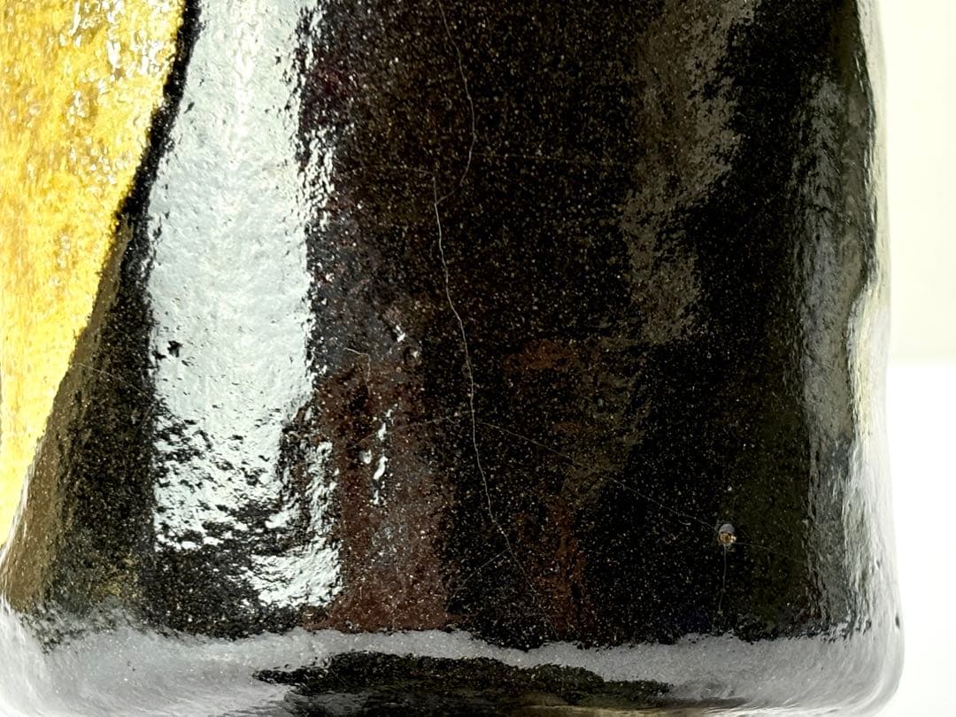 楽焼【佐々木昭楽】造 光悦写『寒月』筒茶碗 共箱共布R811179