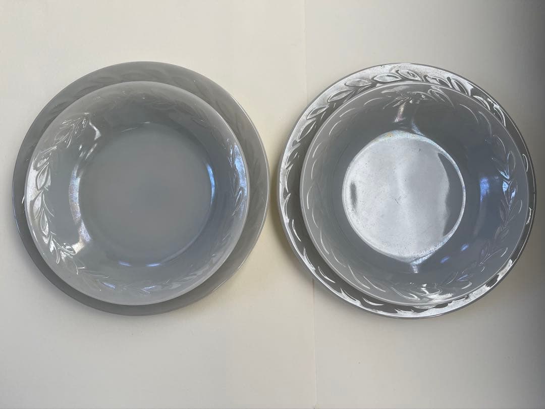 Fire king ファイヤーキングアンティークボウルと中皿2セット(4点）