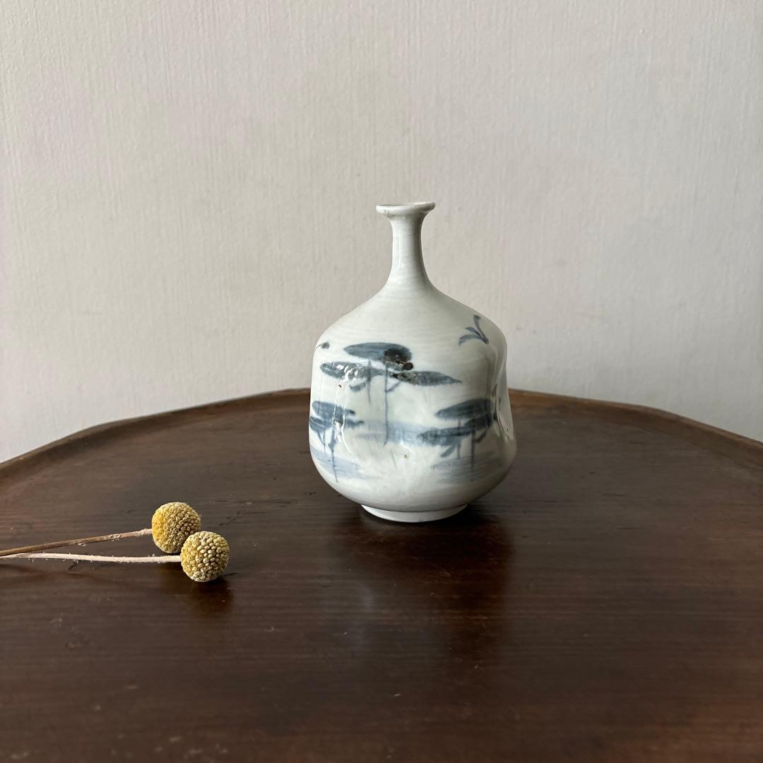 古伊万里　平戸　染付阿古陀徳利　三川内焼　花器　古道具　アンティーク　検:李朝