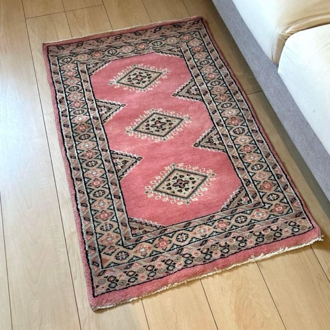 トルクメン 手織り ヴィンテージラグ 61cm x 97cm