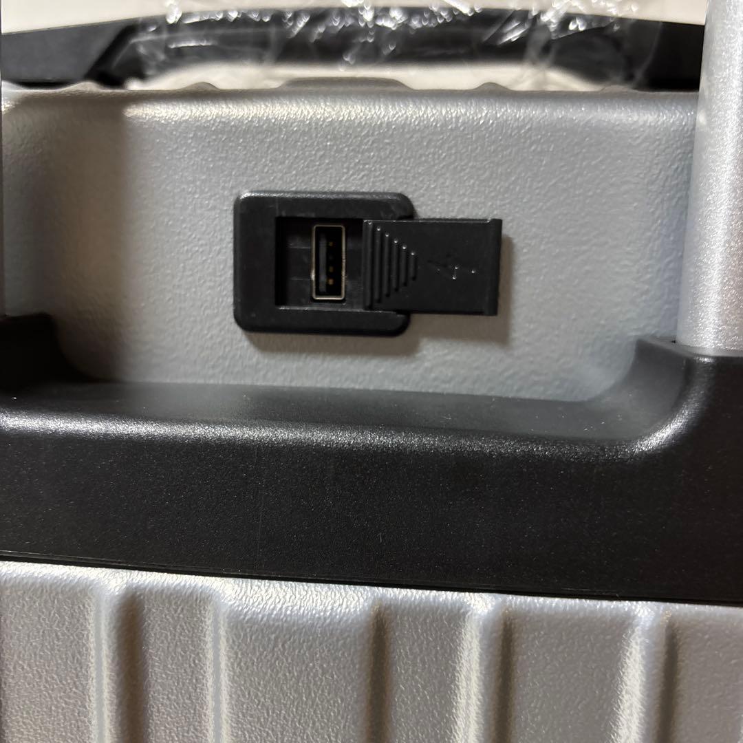 スーツケース L キャリーケース USBポート付き 90L シルバー