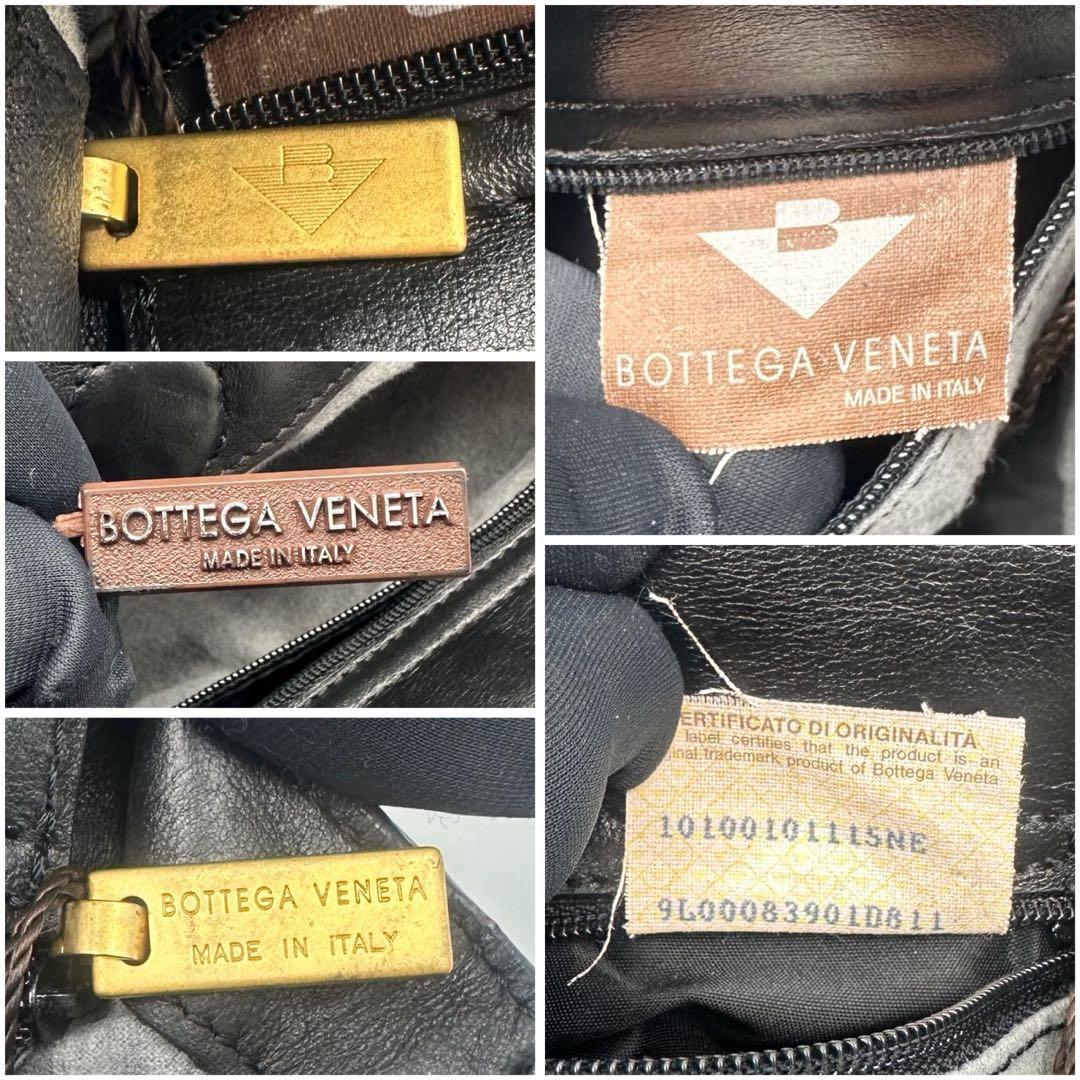 【良品】BOTTEGA VENETA ハンドバッグ イントレチャート レザー 黒