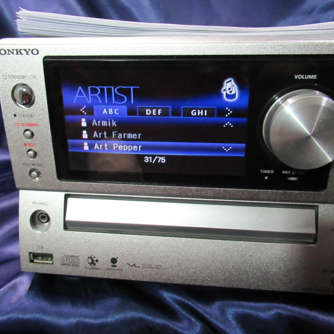 ONKYO BR-NX10 ／CD/HDDアンプ／純正リモコン付き 稼動美品