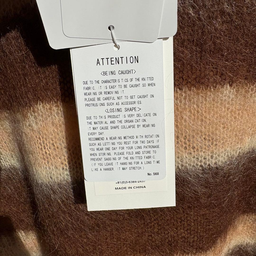 トップス KAMIYA Distressed Border Mohair Sweater