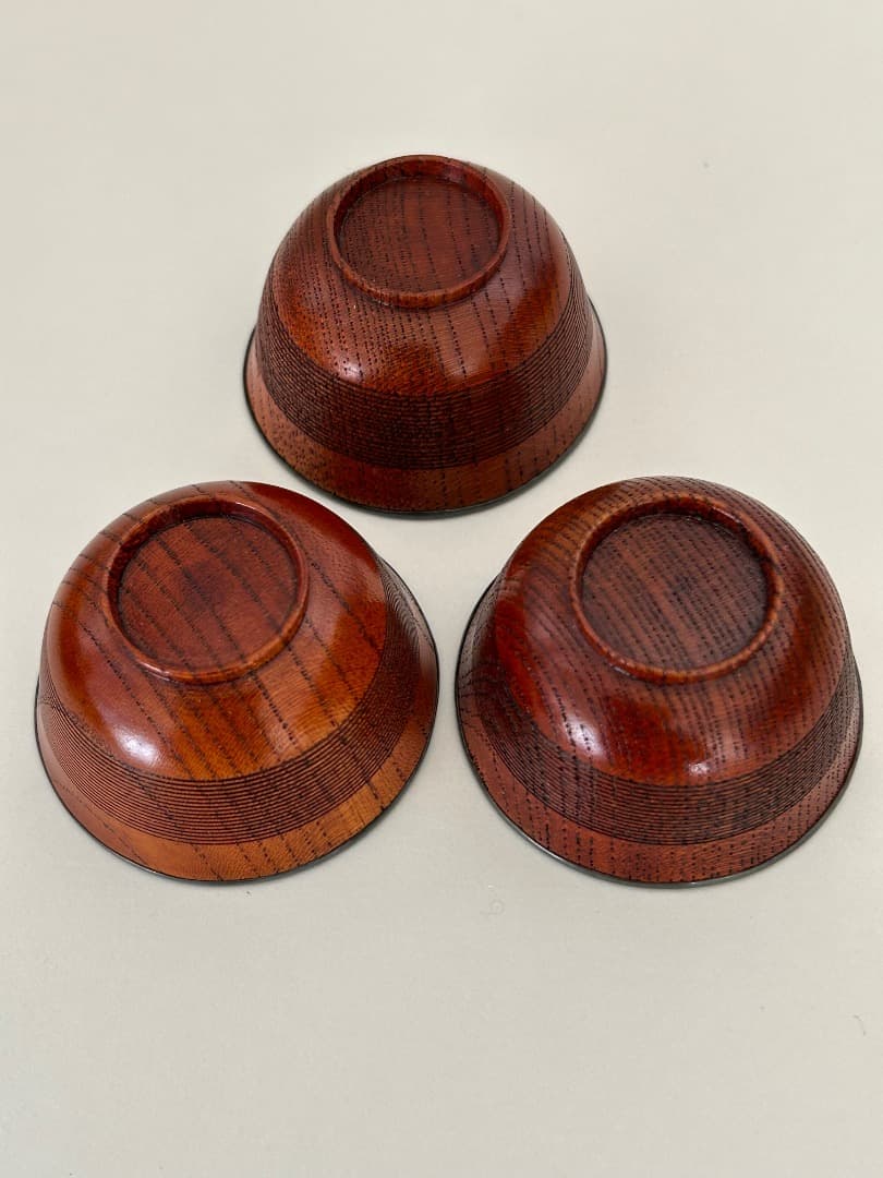 盃 (木地に純銀内張) ３客　打物師 鉄邦作